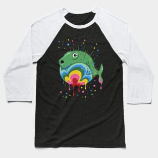 Trippy Puffer Fish Baseball T-Shirt